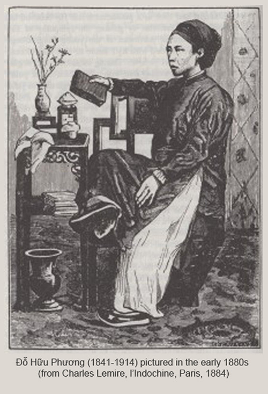 Tranh vẽ Tổng đốc Phương in trên một ấn phẩm xuất bản năm 1884. Sự nghiệp quan trường của Đỗ Hữu Phương bắt đầu năm 1865, khi ông được cử làm hộ trưởng Chợ Lớn. Năm 1872, ông được chỉ định làm hội viên Hội đồng thành phố Chợ Lớn. Ảnh tư liệu.