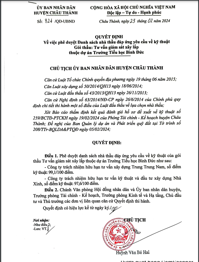 Tiền Giang: Gói TVGS Trường TH Bình Đức, nhà thầu không phục E-HSDXKT? - Hình 2 Tien Giang: Goi TVGS Truong TH Binh Duc, nha thau khong phuc E-HSDXKT?-Hinh-2