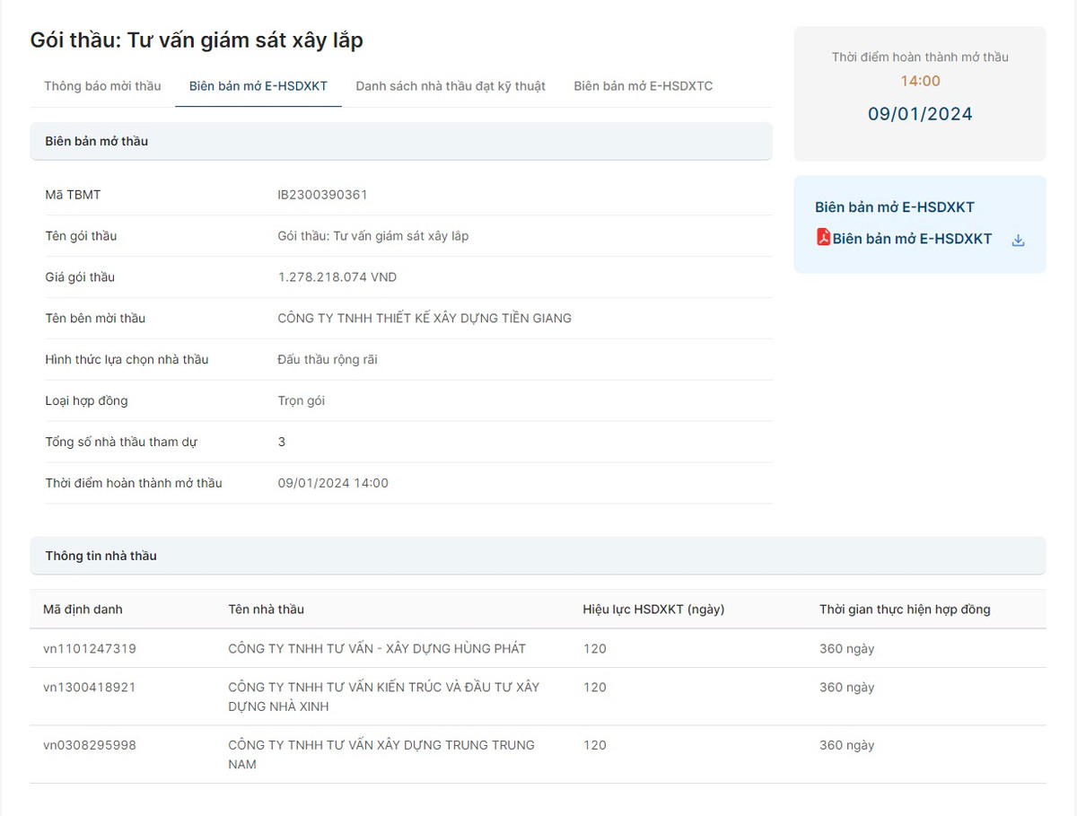 Tiền Giang: Gói TVGS Trường TH Bình Đức, nhà thầu không phục E-HSDXKT? Tien Giang: Goi TVGS Truong TH Binh Duc, nha thau khong phuc E-HSDXKT?