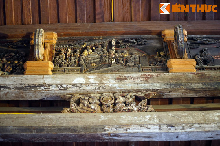 Ngoài ra cũng có các mảng chạm khắc thể hiện điển tích, điển cố trong văn hóa Trung Hoa.