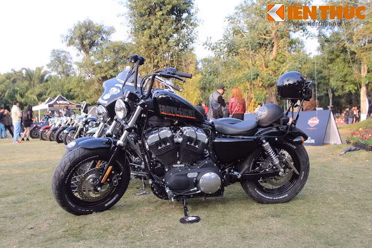 Harley-Davidson Forty-Eight độ theo phong cách trong phim Son of Anarchy với tay lái cao Ape Hanger và tựa lưng dài cho người ngồi sau.