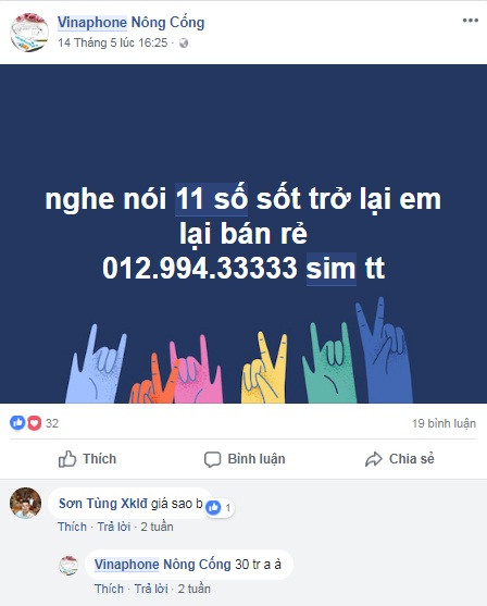 Nhiều shop online rao bán sim 11 số đep. Ảnh chụp màn hình.