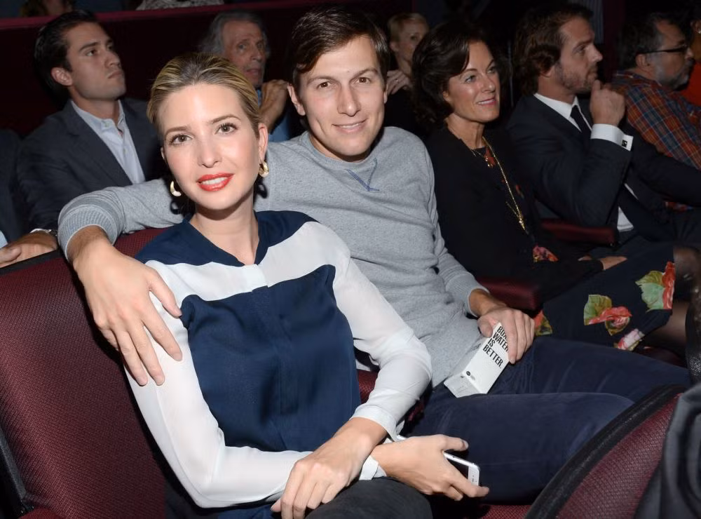 Hai vợ chồng Ivanka dự buổi công chiếu đặc biệt bộ phim điện ảnh Fury ở New York ngày 14/10/2014. Ảnh Sputnik