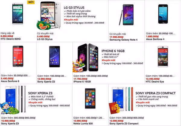 Smartphone choi Tet: Nhieu may tot o moi tam gia