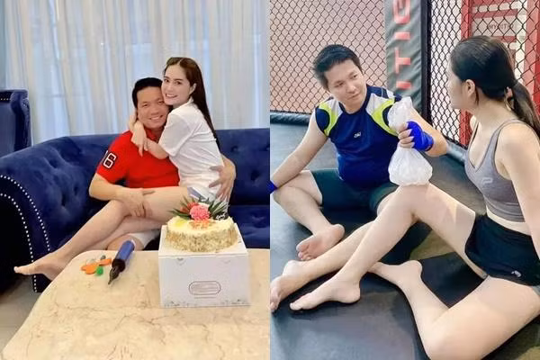 Đoàn Di Băng còn được ông xã đại gia cưng như trứng mỏng, nhiều lần cô chia sẻ hình ảnh được chồng đánh răng, bóp chân như ''con sen''. Ảnh: Tổng hợp