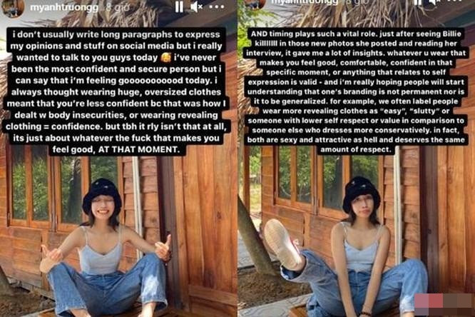 Mỹ Anh còn cho rằng “mong muốn mọi người bớt định kiến và ủng hộ người khác khi thể hiện bản thân qua phong cách ăn mặc”. Tuy nhiên, cô nàng vẫn nhận về nhiều bàn tán không hay.