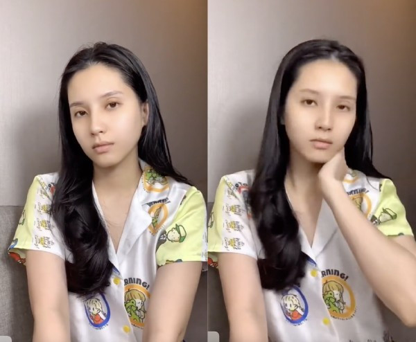 Cô nàng xuất hiện với dáng vẻ xuề xòa và trở thành người đẹp lộng lẫy chỉ sau một động tác lắc đầu.