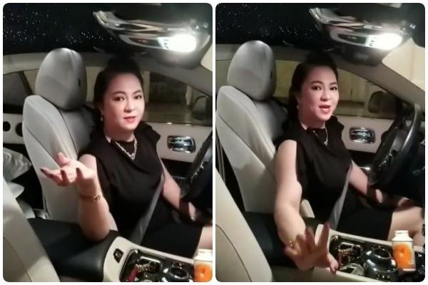 Trong một lần đổi địa bàn livestream, bà khoe dáng vóc quý phái khi chỉ diện một chiếc đầm đen đơn giản lúc lái xe.