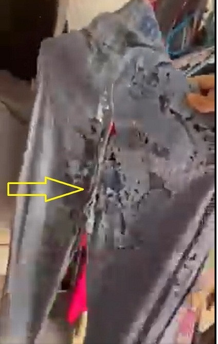 Trong đoạn clip, tất cả đồ đạc quần áo của cô gái ở tại phòng trọ đã bị gián cắn tan tành sau mấy tháng về quê tránh dịch. Đi kèm clip là lời than của cô: "Có ai giống mình không, về quê 4 tháng nay lên chỗ trọ thì quần áo rách tả tơi như thế này".