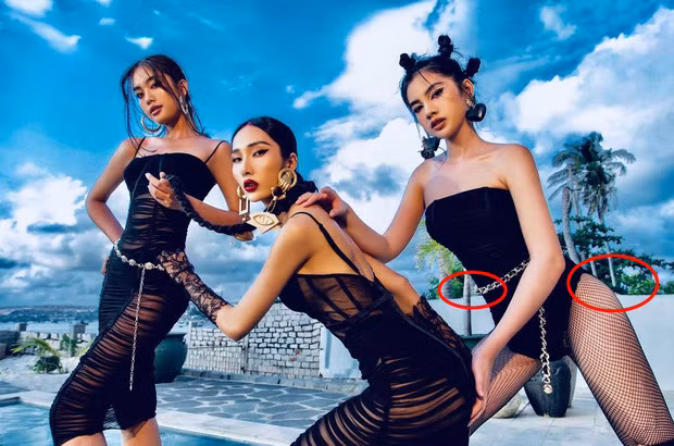 Hình ảnh sang, xịn của Cẩm Đan bất ngờ xuất hiện chi tiết méo méo như eo hay vòng 3 của gái xinh này đều bị cong vênh bất thường.