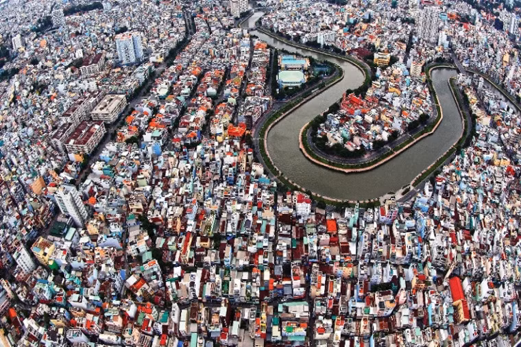 Kênh Nhiêu Lộc-Thị Nghè, đoạn tiếp giáp giữa các quận 1, 3, Phú Nhuận và Bình Thạnh. Ảnh: Giản Thanh Sơn