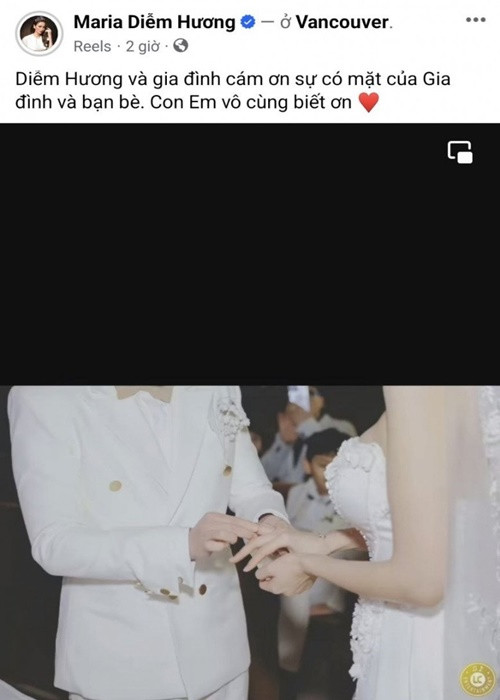 Diễm Hương khoe khoảnh khắc bên người chồng thứ 3.