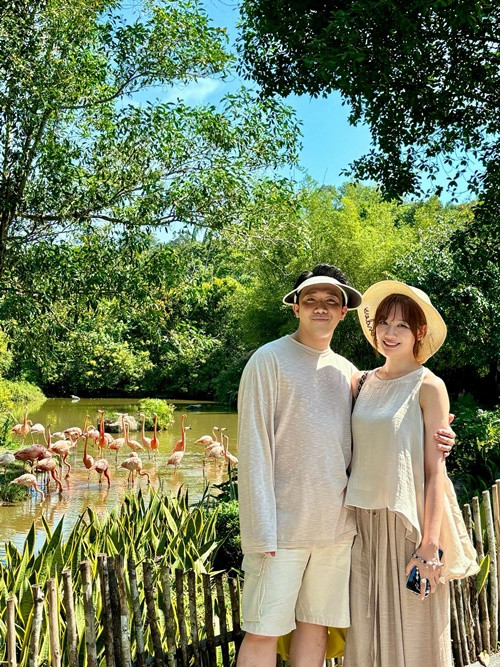 Không giỏi nấu ăn, Hari Won vẫn được chồng khen đảm đang vì rửa bát, dọn dẹp nhà cửa, giặt và gấp quần áo, chăm sóc thú cưng. Ảnh: FBNV.