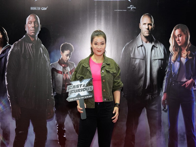 Hình ảnh Thanh Hoa tại một buổi ra mắt phim tháng 5/2023.