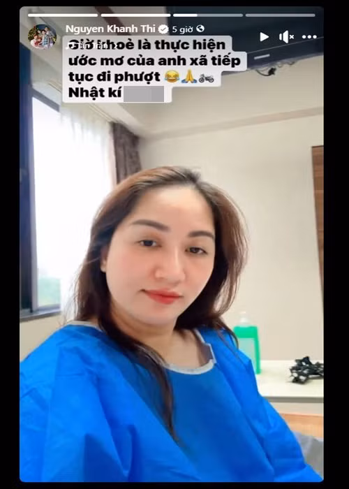 Bà mẹ ba con còn bày tỏ, sau khi khỏe lại, cô sẽ thực hiện ước mơ của Phan Hiển là tiếp tục đi phượt.