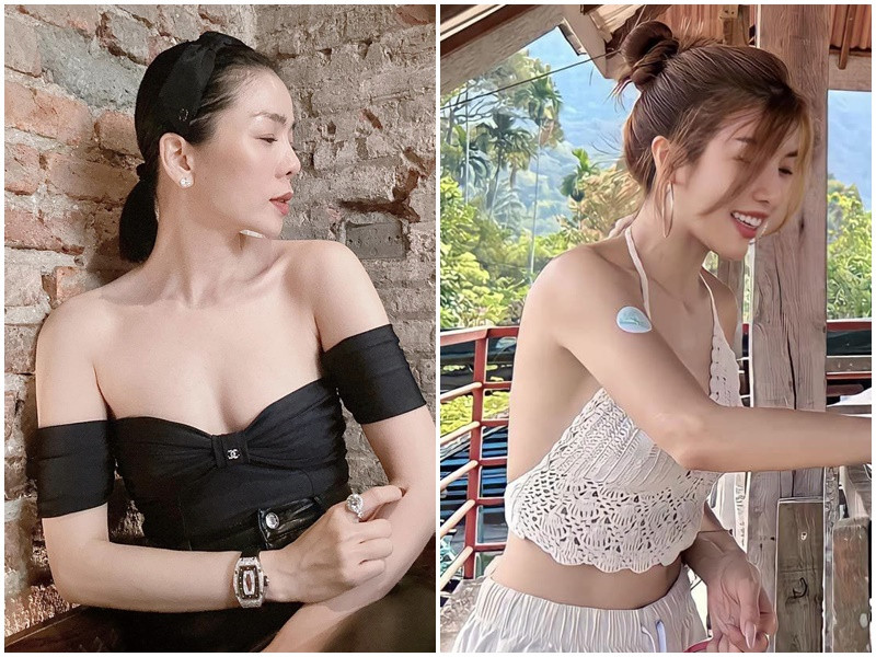 Lệ Quyên và Trang Pháp đọ vẻ gợi cảm ở đời thường.