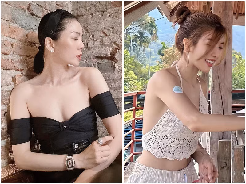 Lệ Quyên và Trang Pháp đọ vẻ gợi cảm ở đời thường.