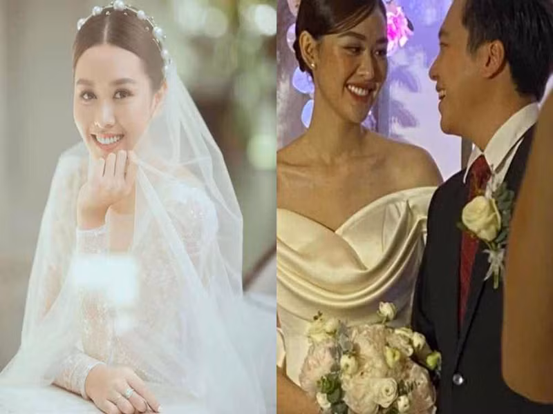 Chồng Tường San lộ một phần gương mặt trong đám cưới. Ảnh: Sức Khoẻ và Đời Sống.