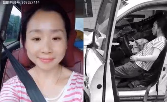 Tai nan xe, nguoi phu nu van khong ngung lam dieu kinh khung...