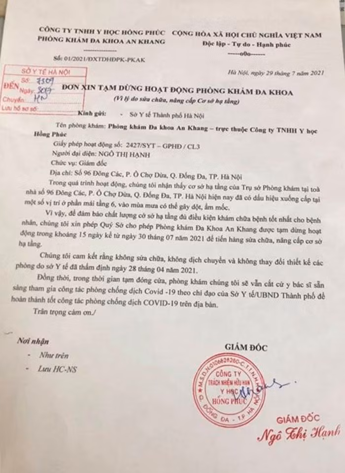 Sau phan anh “lap lo” kham chua benh, PK An Khang dot ngot dung hoat dong?