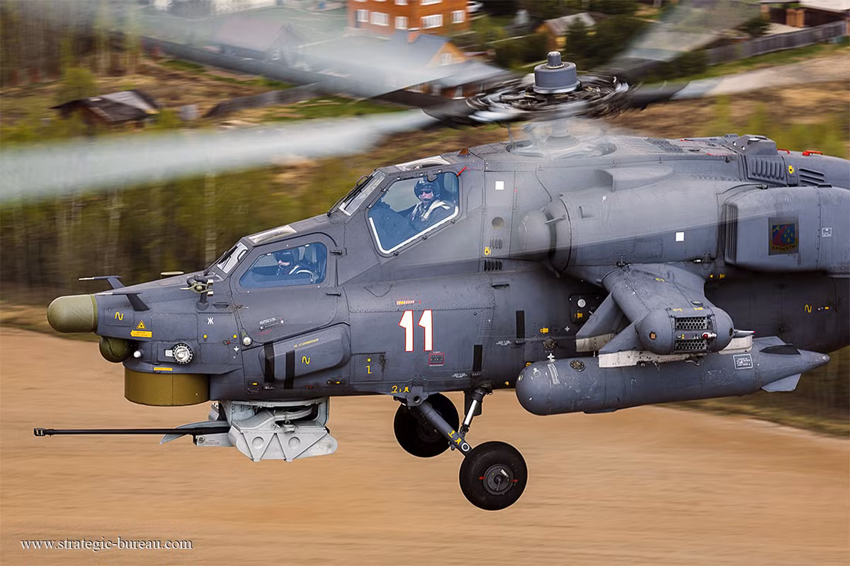 So với trực thăng tấn công Apache AH-64D của Mỹ, các trực thăng tấn công Mi-28N và Mi-28UB của Nga có công suất động cơ lớn hơn hẳn với tổng công suất lên tới 4400 mã lực. Nguồn ảnh: Strategic.