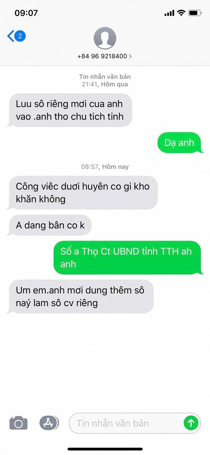 Mao danh Chu tich Thua Thien - Hue nhan tin chi dao hang loat lanh dao