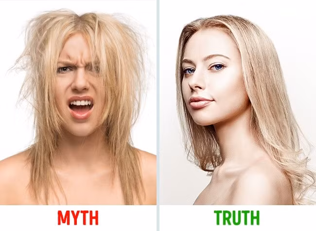 Sấy khô làm hỏng tóc: Trên thực tế, máy sấy tóc, cũng như các máy uốn tóc khác nhau, chỉ ảnh hưởng tiêu cực đến vẻ tự nhiên của mái tóc. Nếu bạn sử dụng các sản phẩm làm đẹp đặc biệt để tạo kiểu tóc, chẳng hạn như bọt hoặc một loại bảo vệ kiểu tóc, bạn không cần phải lo lắng về sức khoẻ của mái tóc. Ảnh: Depositphotos.