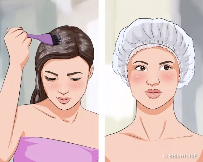 Hãy để tóc khô tự nhiên hoặc sử dụng kem dưỡng da khô hoặc kem dưỡng tóc để tránh tóc bị nóng. Ảnh: Brightside.