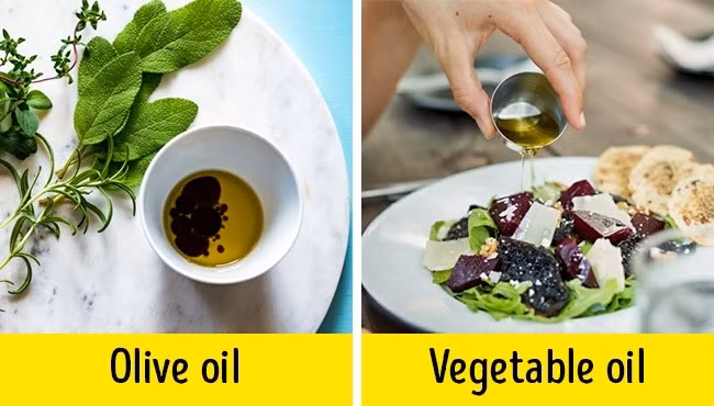 Dầu ô liu: Dầu ô liu có chứa omega-9 giúp giảm mức cholesterol, làm giảm cơn thèm ăn, đồng thời thúc đẩy quá trình trao đổi chất trong cơ thể. Dầu ô liu cũng tốt cho tóc, da và dạ dày. Ảnh: BS.