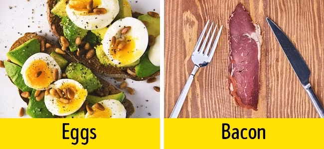 Trứng: Trứng giàu protein, vitamin, chất chống oxy hóa và chất béo tốt. Một quả trứng chứa 85 kcal và một lượng chất béo bão hòa có lợi cho sức khỏe và chế độ ăn kiêng. Trứng cũng choline chống lại chất béo dư thừa trong cơ thể. Ảnh: BS.