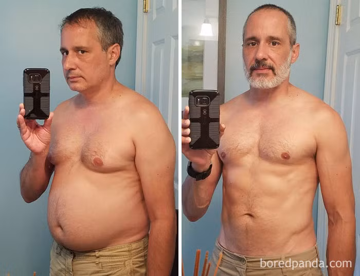 Sau một năm bỏ rượu và có lối sống lành mạnh, người đàn ông này đã lấy lại được vóc dáng khỏe khoắn. Ảnh: BP.