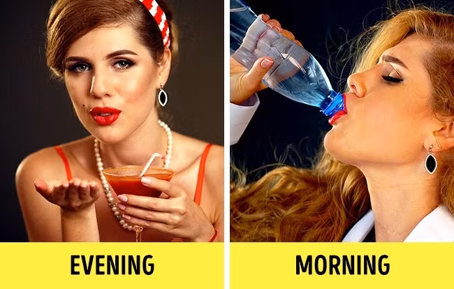 1.Uống rượu khiến bạn mất nước: Đây là một sai lầm về rượu được nhiều người tin tưởng. Trên thực tế, rượu làm mất cân bằng nước - muối, dẫn đến cơn khát. Lượng nước trong cơ thể không thay đổi, nhưng không có đủ nước trong các mạch máu, đó là lý do tại sao nước di chuyển vào không gian giữa các tế bào. Nước gây sưng và đó là lý do cho cơn đau đầu buổi sáng. Ảnh: Depositphotos.