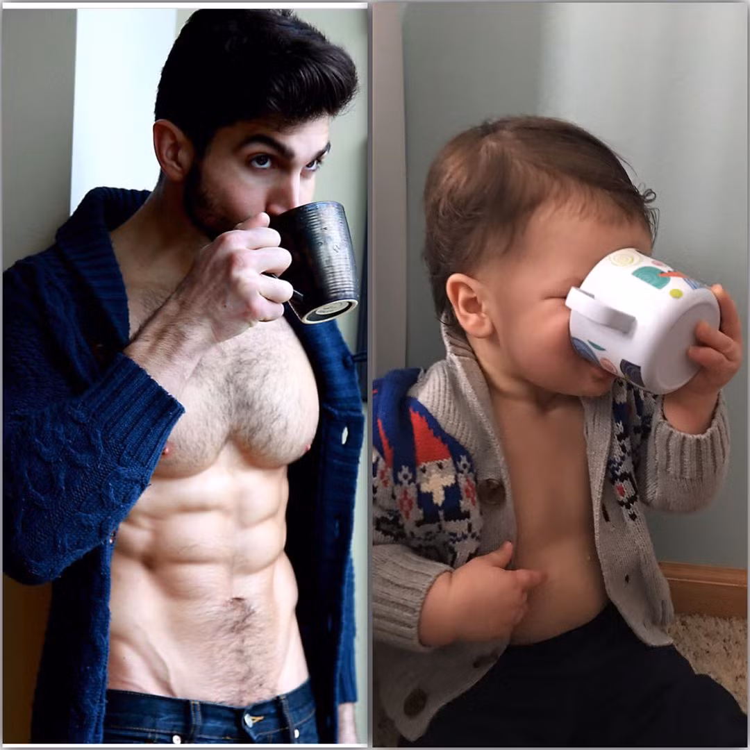 Cậu em người mẫu điển trai của Katira cũng rất hứng thú chia sẻ lại những bức ảnh cậu cháu ngay trên trang cá nhân. Ảnh: Instagram.