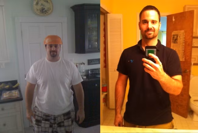 Người đàn ông này đã loại bỏ được 45kg mỡ thừa trong 2 năm. Anh chia sẻ: “Nếu tôi có thể làm được, mọi người cũng có thể". Ảnh: Imgur.