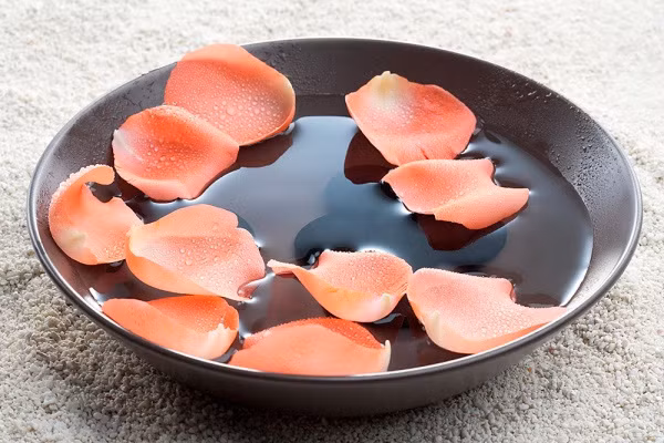 Điều hòa kinh nguyệt không đều: Nếu nguyệt san đến thất thường, lúc sớm lúc muộn, chị em có thể điều chỉnh lại bằng cách ngâm cánh hoa hồng với nước nóng để uống. Các bạn cũng có thể cho thêm đường khi uống để điều trị chứng rong kinh, băng huyết. Ảnh: Internet.