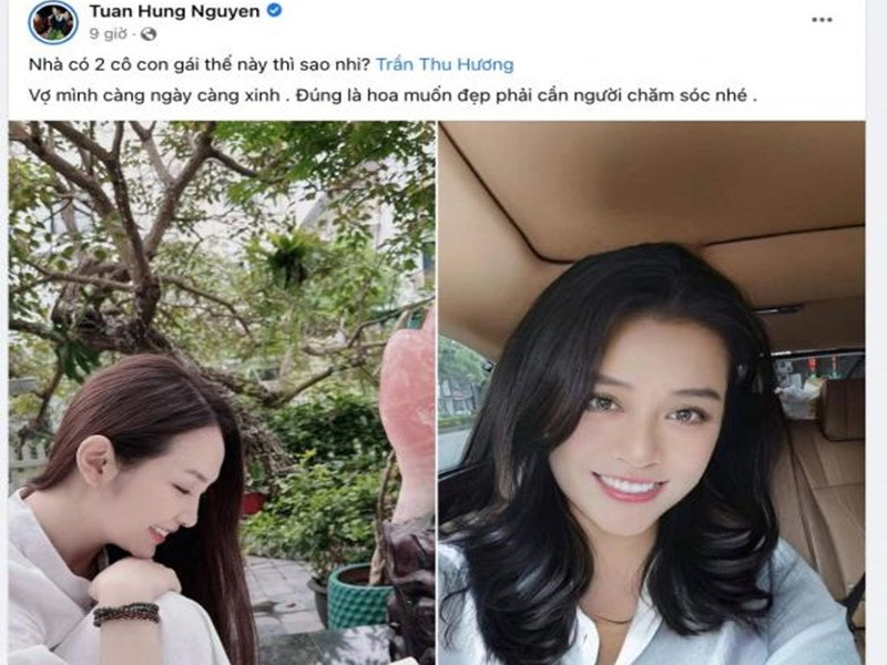 Hồi tháng 4, trên trang cá nhân, Tuấn Hưng chia sẻ, bà xã ngày càng xinh. Ảnh: Bảo Vệ Công Lý.