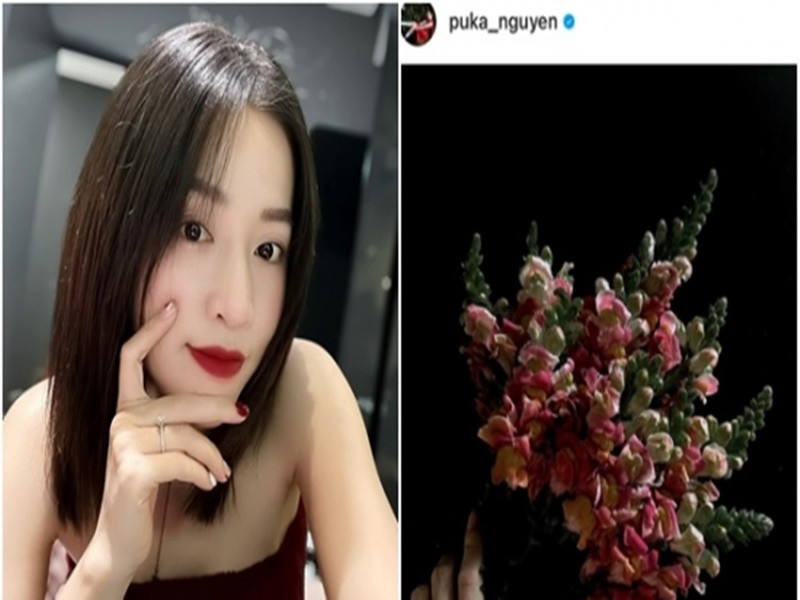 Tháng 2, Puka đăng bức ảnh khoe đeo nhẫn ở ngón áp út. Đây có lẽ là thời điểm Puka nhận lời cầu hôn của Gin Tuấn Kiệt. Ảnh: Gia Đình Online.