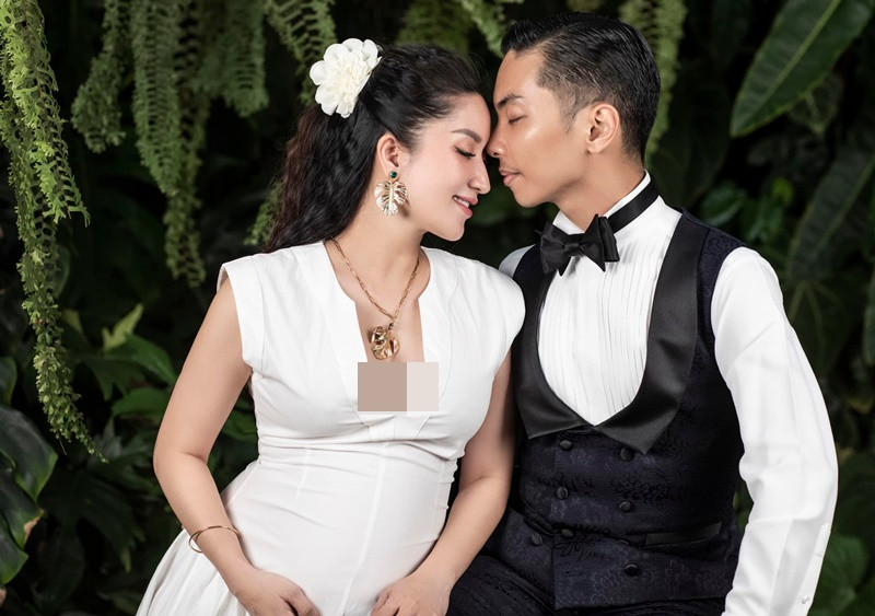 Mang bầu lần 3, nữ kiện tướng dancesport chụp không ít bộ ảnh nghệ thuật.