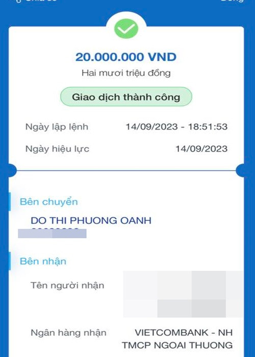 Phương Oanh quyên góp 20 triệu đồng. Còn ông xã của cô - Shark Bình ủng hộ 50 triệu đồng. Ảnh: FBNV.