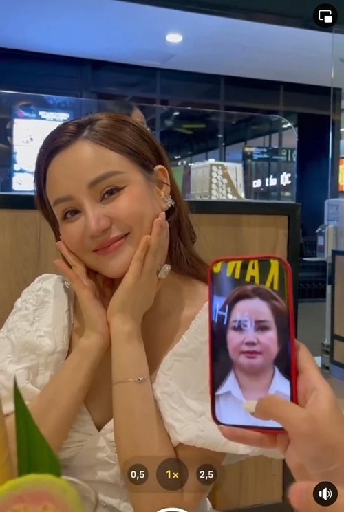 Mới đây, một người bạn chia sẻ video ghi lại nhan sắc của Vy Oanh qua camera thường xinh đẹp hơn nhiều so với ảnh bị chỉnh sửa. Ảnh: Saostar.