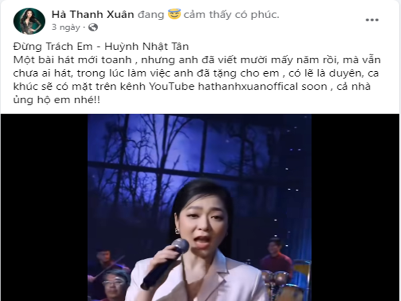 Nữ ca sĩ ra mắt ca khúc Đừng trách em sau khi chuyện tình cảm tan vỡ. Ảnh chụp màn hình.