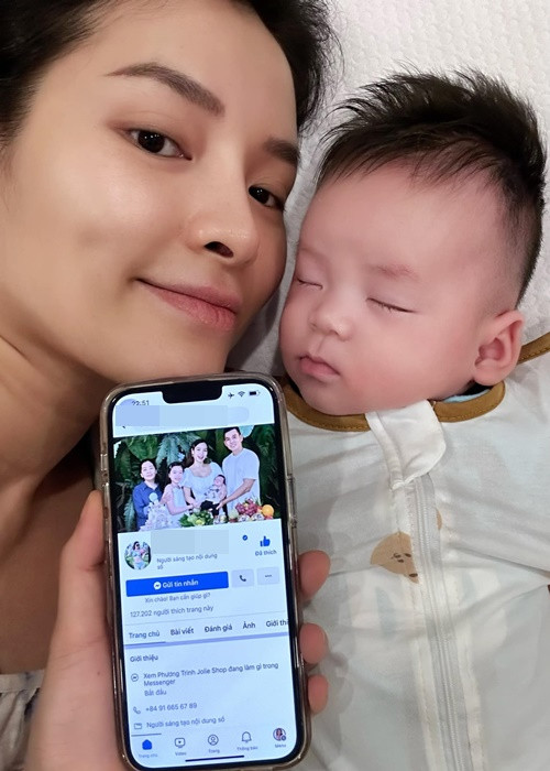 Phương Trinh Jolie khoe con trai có sống mũi thẳng.