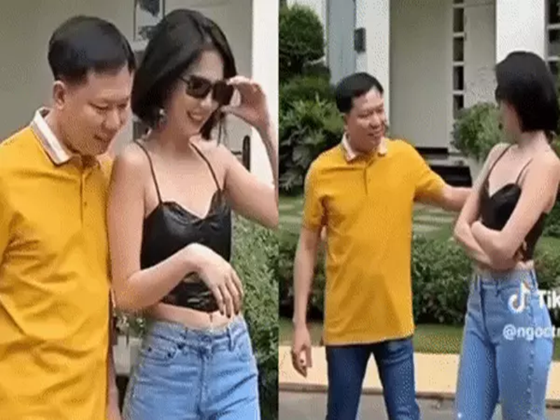 Cách đây không lâu, Ngọc Trinh và bác sĩ Hữu Thịnh gây chú ý khi diễn cảnh tình cảm trong một clip. Ảnh: Phụ Nữ Mới.