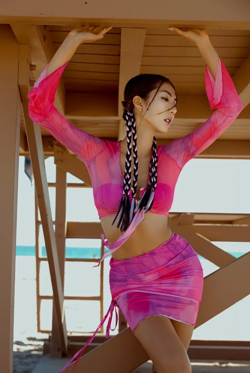 Ngọc Quyên có hình thể quyến rũ bảo sao bạn trai Tây "mê mệt". Ảnh: FBNV.