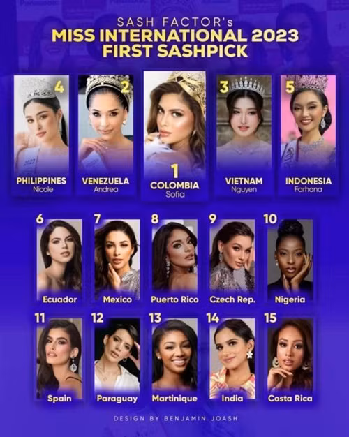 Cô xếp sau đại diện Colombia và Venezuela. Ảnh: VOV.