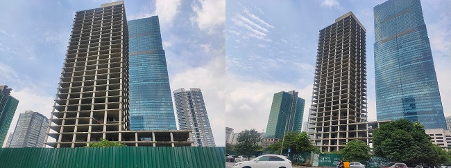 Hình ảnh đối lập với các khu toà nhà cao ốc hiện đại xung quanh. 