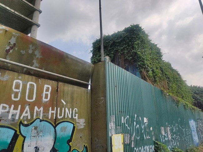 Cây leo mọc um tùm bao quanh nhà điều hành của dự án.