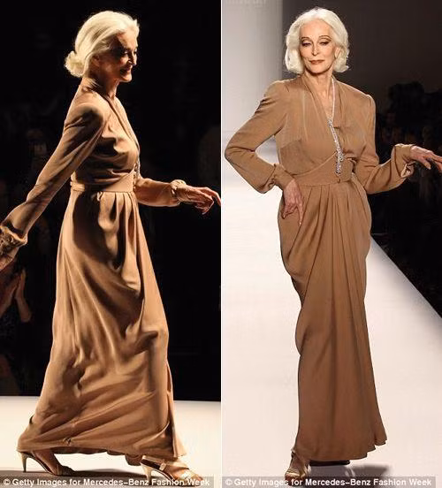 Carmen Dell'Orefice. Tính đến thời điểm hiện tại, Carmen Dell'Orefice (sinh năm 1931) hoạt động trong lĩnh vực người mẫu đã được gần 70 năm. Bà Carmen làm việc không chỉ vì niềm đam mê nghề mà còn để kiếm tiền, trang trải cuộc sống do gặp phải những khó khăn về tài chính. 