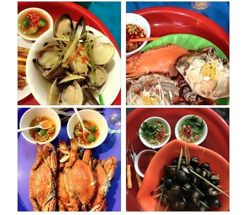 Quán hải sản số 1 Hàng Than - Hoàn Kiếm. Nằm gần ngã tư Hàng Than - Nguyễn Khắc Du, đối diện quán bia hơi nhà tròn. Quán được đánh giá là đầy đủ tiêu chí ngon, bổ, rẻ. Hải sản đảm bảo tươi ngon, đặc biệt là các món sò dương, tu hài, hàu, bề bề nướng mỡ hành. Ngoài ra còn có khoai lang chiên, ngoa ngoa xào, cua ghẹ hấp, cá, tôm, mực và các loại ốc biển.