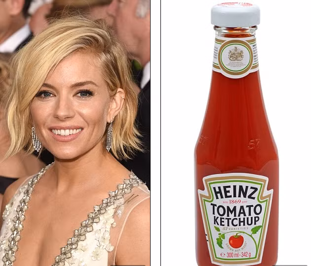 Sienna Miller. Có thể bạn sẽ ngạc nhiên với cách làm đẹp kỳ lạ của Sienna nhưng thực sự, cô ấy đã trộn nước sốt cà chua (ketchup) vào trong thuốc nhuộm tóc để có được màu sắc ưng ý. Cô cho rằng cách này sẽ làm tăng dưỡng chất cho tóc.